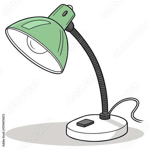 Stylish green desk lamp illuminating workspace with adjustable gooseneck and modern design for focused task lighting