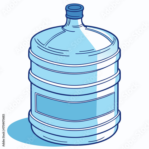 Large water bottle dispenser with blue cap and label ideal for office or home hydration needs and water cooler conversations