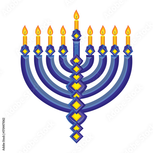 Happy Hanukkah  greeting card. Festive poster