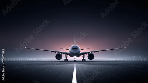 The Shocking Moment of an Airplane Preparing to Take Off on the Airport Runway