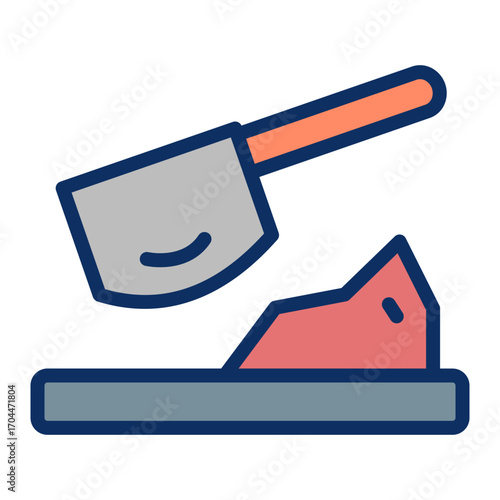 Cutting Meat Vector Icon Design