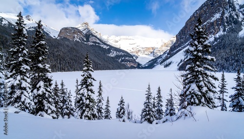 Wallpaper Mural Winter wonderland lake scene Torontodigital.ca