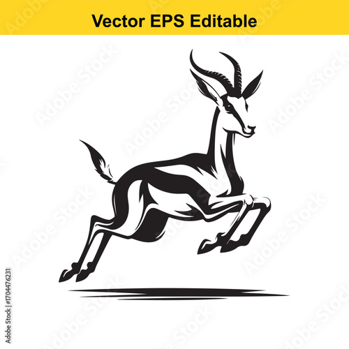 Vector art of gazelle jumping