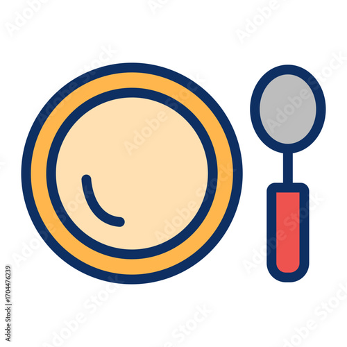 Dinner Plate Vector Icon Design