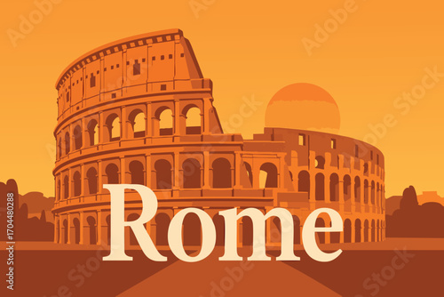 Colosseum at Sunset Rome.eps