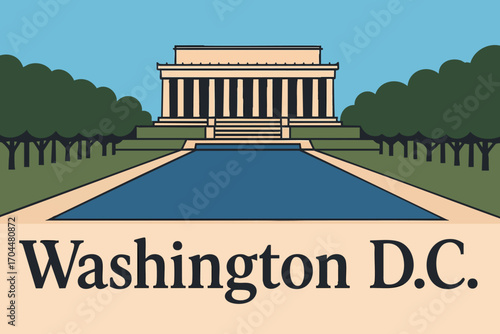 Lincoln Memorial and National Mall Washington D.C..eps