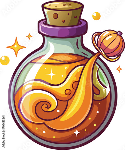 Pumpkin Smoothie Halloween Magical Potion Bottle Design
