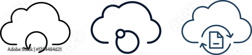 Cloud Backup Icon Set – Modern, Digital, Minimal, Futuristic, Technology, Data