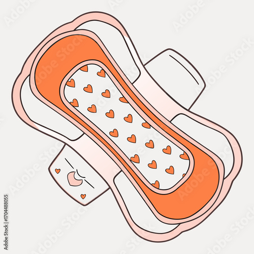 Adorable sanitary pads with cute heart patterns offer comfort and a touch of joy during periods.