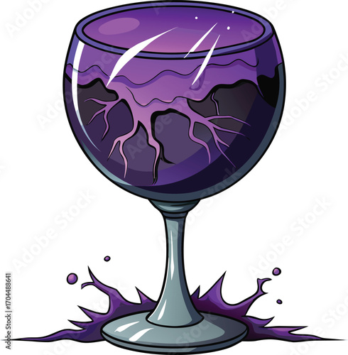 Creepy Wine Glass Purple Wine Glass Roots Design