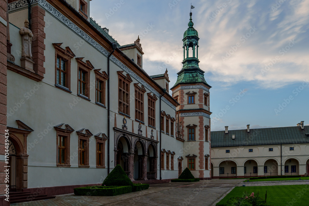 Fototapeta premium Baroque Palace with Tower and Courtyard