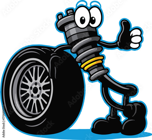 car shock absorber vector illustration