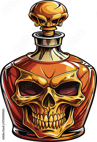 Haunted Whiskey Bottle Skull Decanter Bottle Design