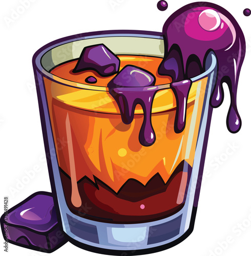 Pumpkin Vodka Cocktail Spooky Purple Cocktail Drink