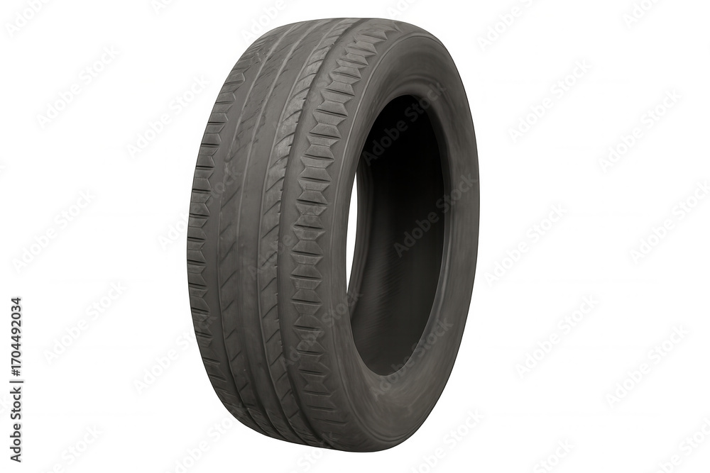 Obraz premium Photorealistic 3d rendering showcasing detailed car tire tread pattern, isolated on transparent background for automotive design applications