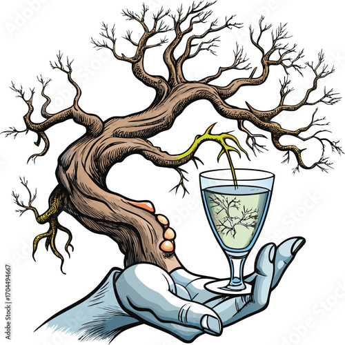 Witch Gin and Tonic Bonsai Tree Cocktail Drink Art