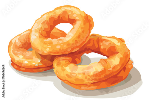crispy squid rings isolated illustration