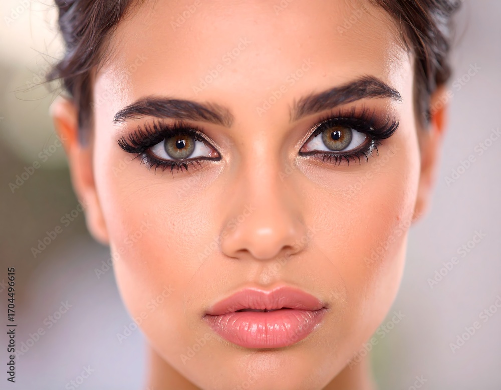 Fototapeta premium Close-up portrait of a woman with striking makeup