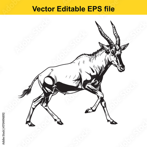 Illustration of a running antelope