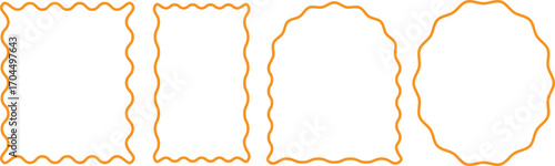 Wavy geometric Frames collection. Abstract borders rectangle, oval.