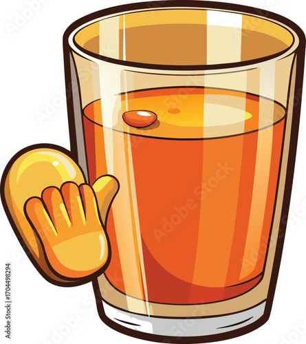 Halloween Kombucha Glass Glass of Orange Kombucha Drink