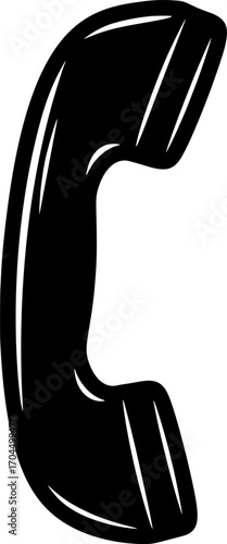Phone handset call icon with hand-drawn style