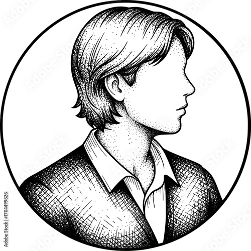 Profile avatar placeholder icon with hand-drawn style