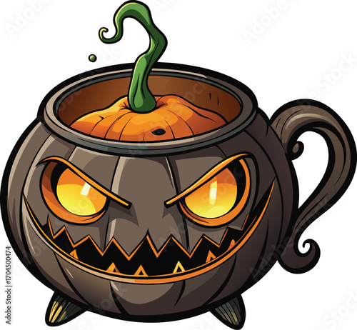 Creepy Herbal Tea Creepy Pumpkin Tea Mug Design