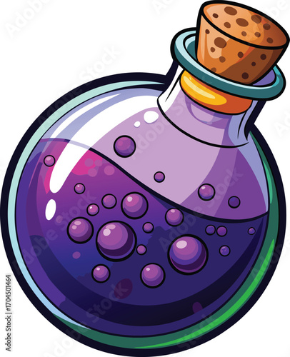 Haunted Bubble Tea Purple Potion Bottle Bubbles