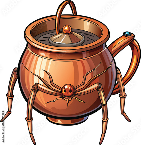 Haunted Mulled Wine Copper Spider Mug Design