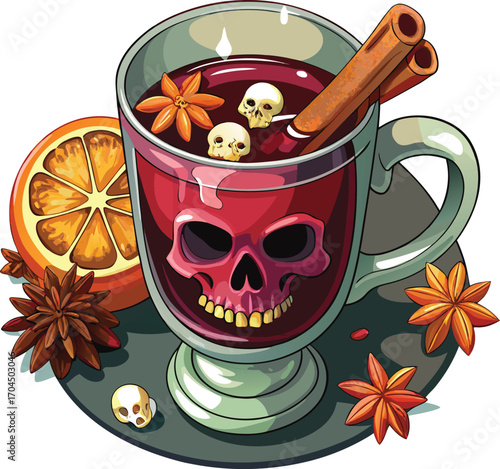 Haunted Mulled Wine Spooky Skull Mulled Wine Drink