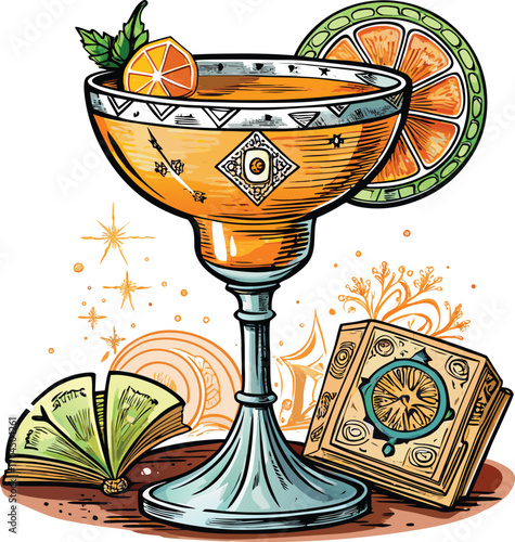 Pumpkin Margarita Halloween Festive Orange Cocktail Drink