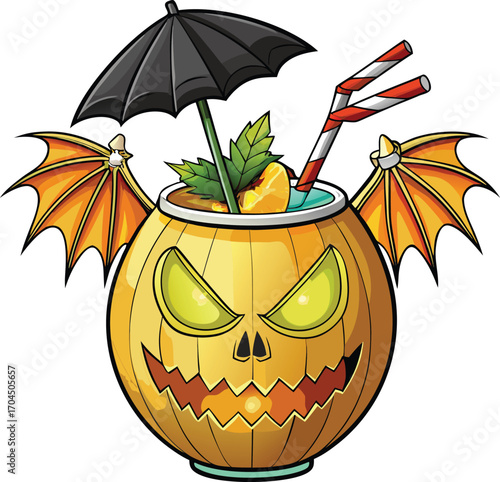 Pumpkin Pina Colada Spooky Pumpkin Cocktail Drink
