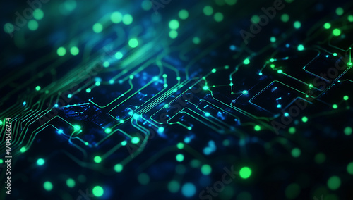 Digital green and blue background