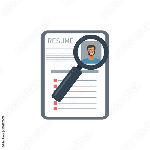 Illustration of resume details: focusing on experiences and skills on a white background
