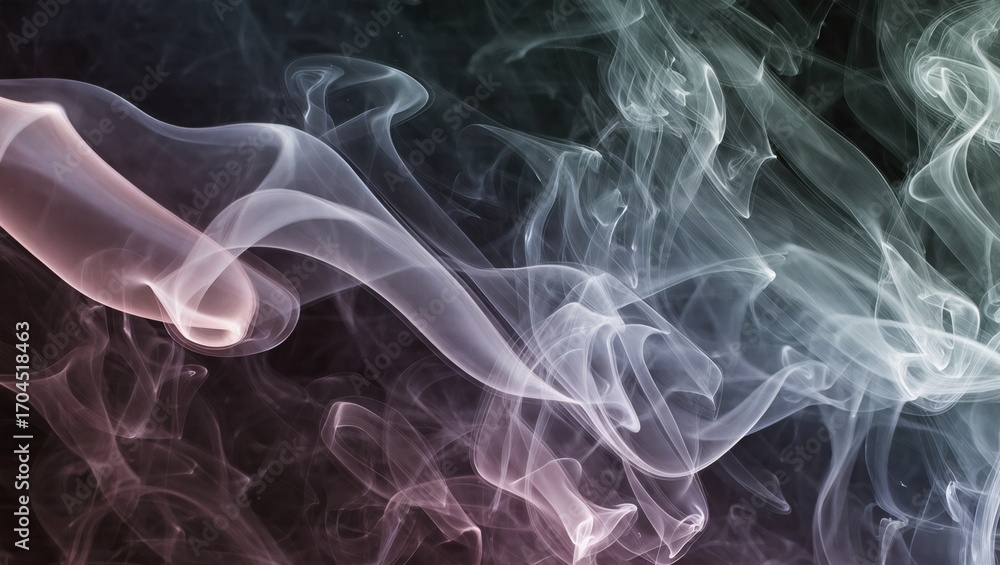 Fototapeta premium Swirling Patterns of Colorful Smoke Flowing Gracefully Against a Dark Backdrop