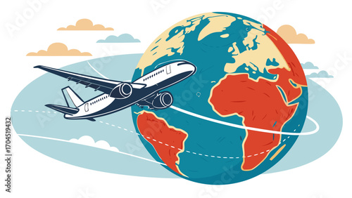 Airplane travel around the world international flights global tourism and destinations travel agency booking 100