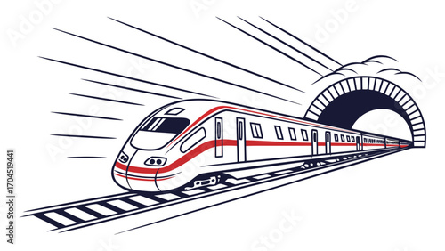 High speed train vector art illustration express transportation railway travel public transport design graphic 100