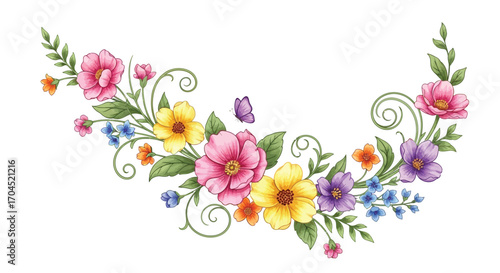Floral Design Artwork, Colorful Flowers, Illustration, Beautiful Decor, Natural Vibes, Aesthetic Appeal, Vibrant Composition