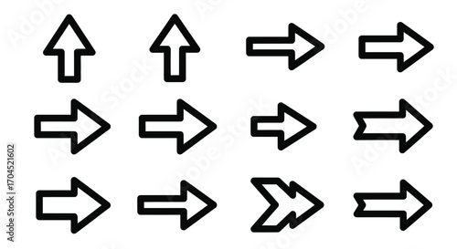 Arrow Directions in Minimalist Style for Creative Projects