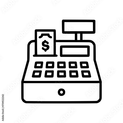 Modern cash register icon symbolizing commerce and financial transactions for business needs