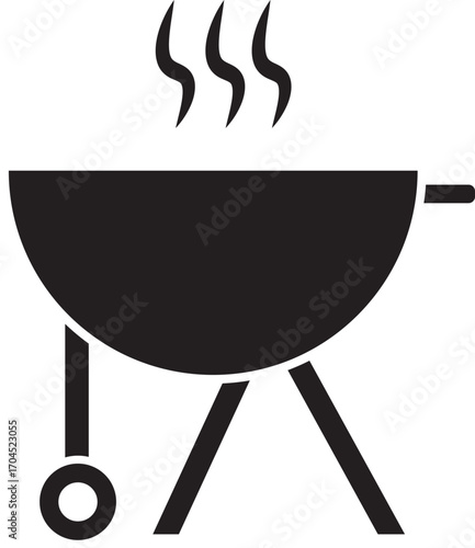Hot barbecue grill vector icon