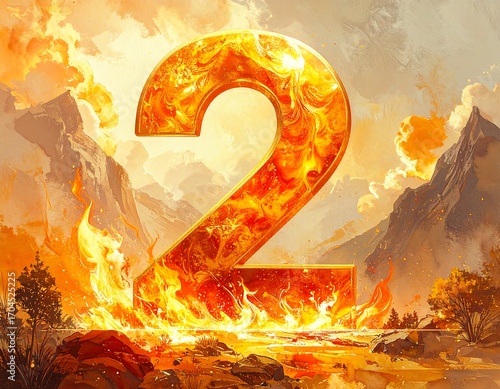 Fiery numeral 