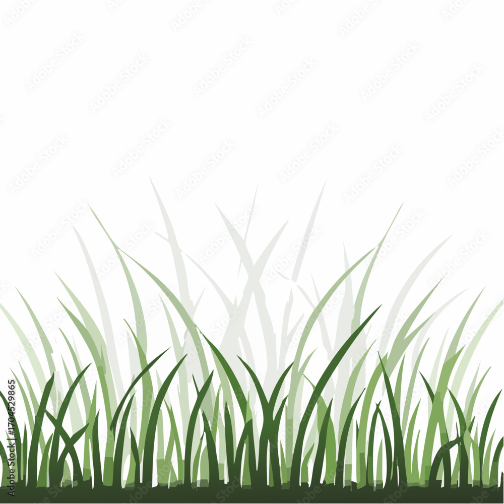 Fototapeta premium Abstract horizontal background. Spring, summer grass. Horizontal. Soft contrast concept design. Unobtrusive gentle light geometric pattern. Green color. Vector illustration.