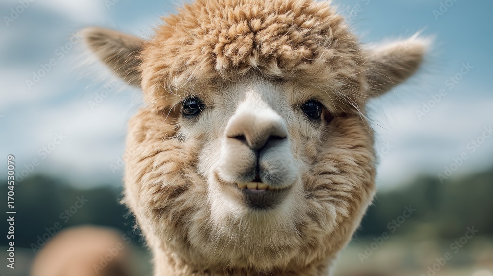 Obraz premium Alpaca portrait outdoors