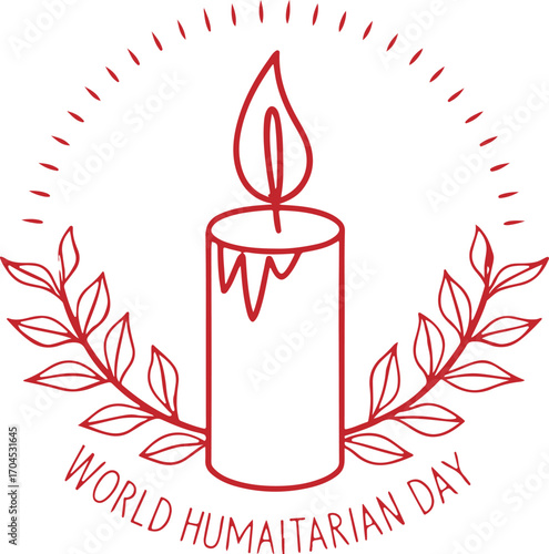 World Humanitarian Day Candle Wreath flame light