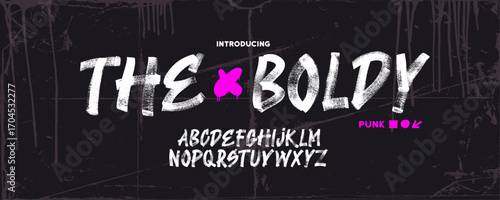 Grunge brush drawn capital letters, punk alphabet. Rough textured bold font with distressed effect. Street art vector typography. Handwritten rough latin capital font. Dirty texture typeface.