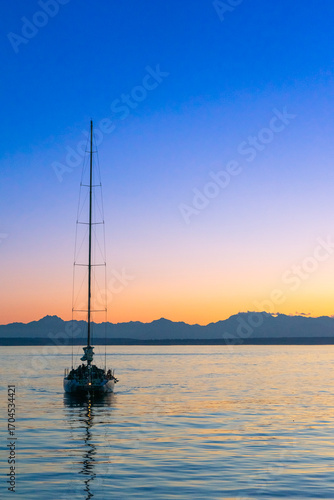 sailboat at sunset