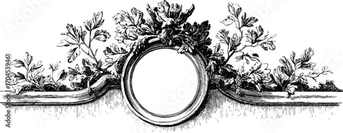Elegant ornamental vintage frame with floral details for decorative design and banner art