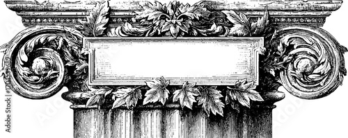 Ornamental vintage frame with floral details for elegant banner design